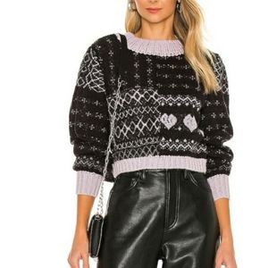 FREE PEOPLE ONYX SNOW GLOBE PULLOVER SWEATER SIZE M